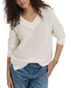Alex Mill Arielle V Neck Sweater In Cotton Linen In Off White