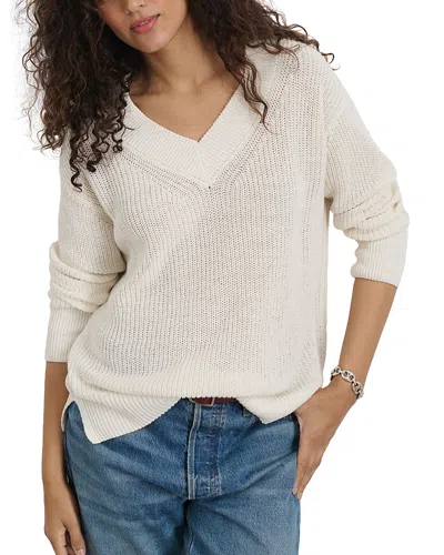 ALEX MILL ARIELLE V NECK COTTON LINEN SWEATER