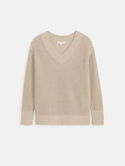 Alex Mill Arielle V Neck Sweater In Cotton Linen In Flax
