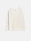 Alex Mill Arielle V Neck Sweater In Cotton Linen In Off White