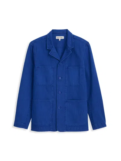 Alex Mill Arthur Work Jacket In Cotton Linen Twill In Electric Blue