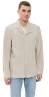 Alex Mill Arthur Work Jacket In Cotton Linen Twill Flax Ivory In Flax Ivory