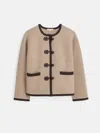 Alex Mill Aubrey Sweater Jacket In Merino Wool In Oatmeal