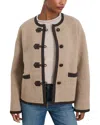 Alex Mill Aubrey Sweater Jacket In Merino Wool In Oatmeal