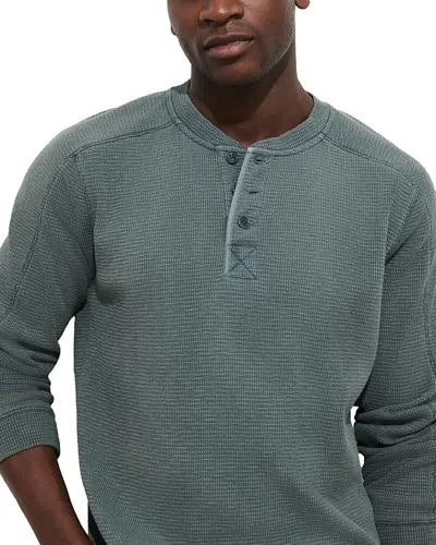 Alex Mill Austin Loose Fit Thermal Cotton Henley Shirt In Gray