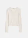 Alex Mill Ava Cardigan In Extrafine Merino Wool In Cream