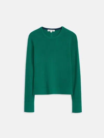 Alex Mill Ava Crewneck Sweater In Extra Fine Merino In Emerald