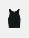 Alex Mill Ava Cropped Tank In Extrafine Merino Wool In Black