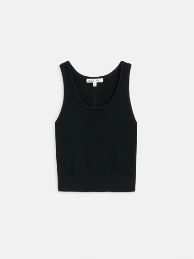 Alex Mill Ava Cropped Tank In Extrafine Merino Wool In Black