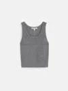 Alex Mill Ava Cropped Tank In Extrafine Merino Wool In Medium Heather Grey