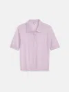 Alex Mill Ava Short Sleeve Polo In Extrafine Merino Wool In Lavender
