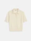 Alex Mill Ava Short Sleeve Polo In Extrafine Merino Wool In Lemon Sorbet