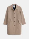 Alex Mill Balmacaan Coat In Shepherd Check In Khaki Multi