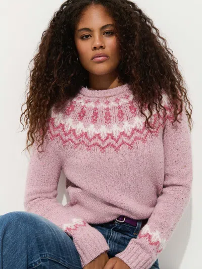 Alex Mill Bea Fairisle Sweater In Alpaca In Pink