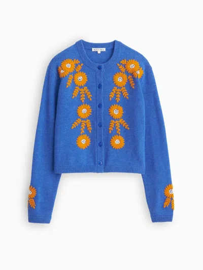 Alex Mill Becca Embroidered Sweater In Blue Combo