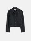 Alex Mill Betty Cropped Jacket In Black Denim In Washed Black