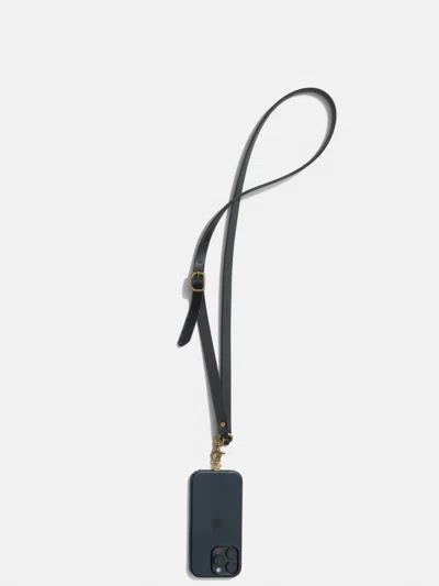 Alex Mill Billykirk X   Leather Phone Lanyard In Black