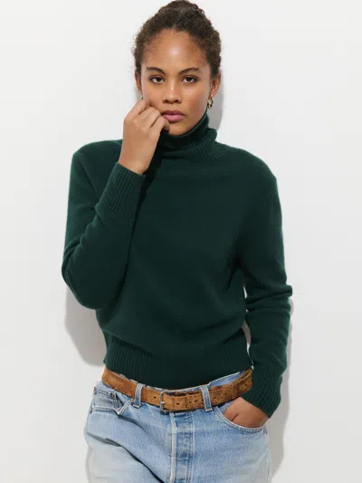 Alex Mill Blair Turtleneck Sweater In Washed Cashmere In Green