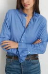 Alex Mill Blake Ruffle Shirt In Cotton Voile In Coastal Blue