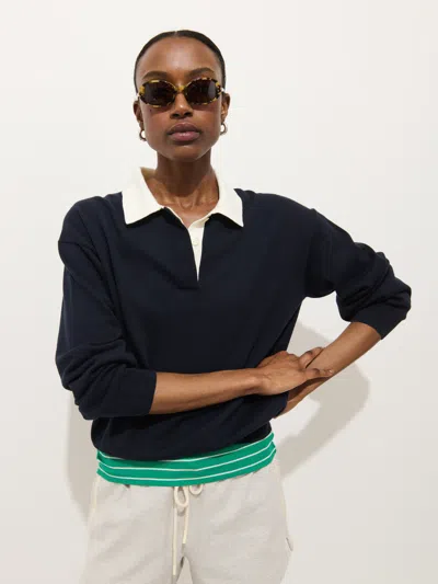 Alex Mill Bond St Polo In Cotton Cashmere In Blue