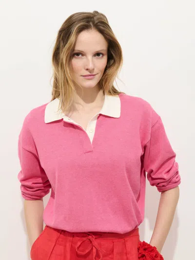 Alex Mill Bond St Polo In Cotton Cashmere In Pink