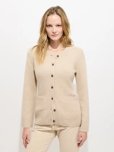 Alex Mill Bordeaux Cardigan In Cashmere In Oatmeal