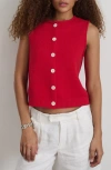 Alex Mill Soho Scoop Vest In Linen Cotton In Tomato