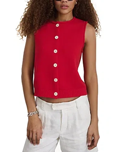 Alex Mill Soho Scoop Linen Cotton Vest In Crimson In Red