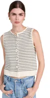 Alex Mill Bridget Striped Vest Ivory/black In Ivory/black
