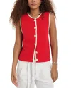 Alex Mill Bridget Tipped Vest In Cotton In Red
