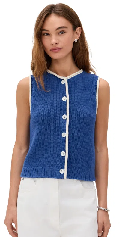 Alex Mill Bridget Tipped Sweater Vest In Blue