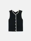 Alex Mill Bridget Tipped Vest In Cotton In Black