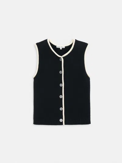 Alex Mill Bridget Tipped Vest In Cotton In Black