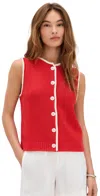 Alex Mill Bridget Tipped Vest In Cotton