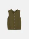 Alex Mill Bridget Vest In Cotton In Deep Olive