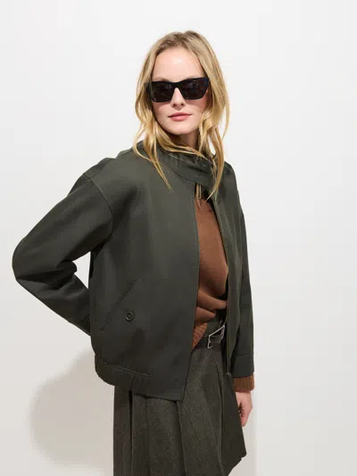 Alex Mill Brighton Zip Jacket In Twill Gabardine In Green