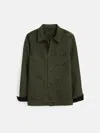 Alex Mill Britt Work Jacket In Herringbone In Military Olive