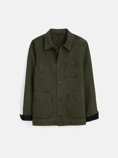 Alex Mill Britt Work Jacket In Herringbone In Military Olive