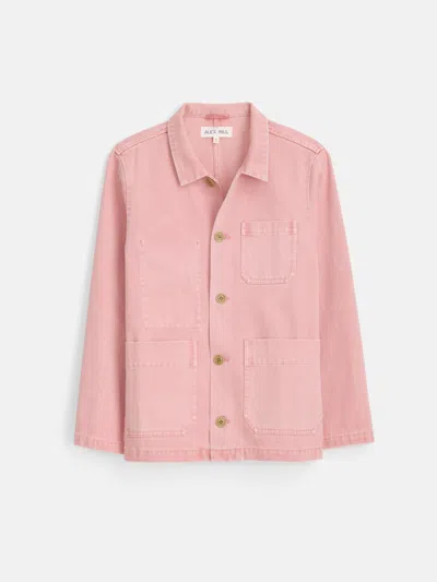 Alex Mill Britt Work Jacket In Recycled Denim In Blush Pink