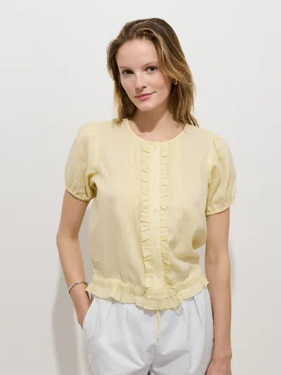Alex Mill Brittany Top In Ramie In Yellow