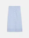 Alex Mill Button Front Skirt In Seersucker In Blue