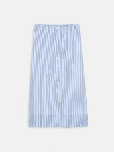 Alex Mill Button Front Skirt In Seersucker In Blue