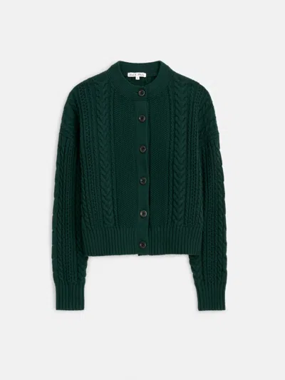 Alex Mill Cable Knit Nico Chunky Cardigan In Evergreen