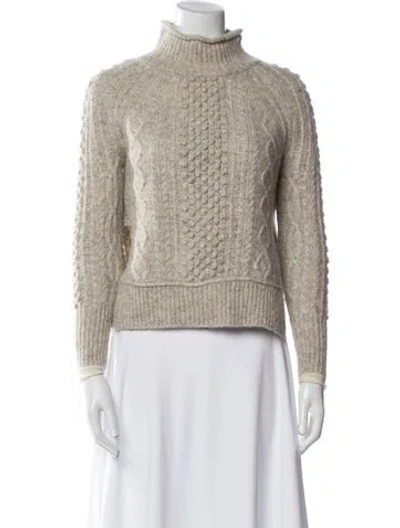 Pre-owned Alex Mill Cable Knit Turtleneck Sweater In Neutral