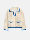 Alex Mill Callie Hand Crochet Pullover In Cotton In Neutral