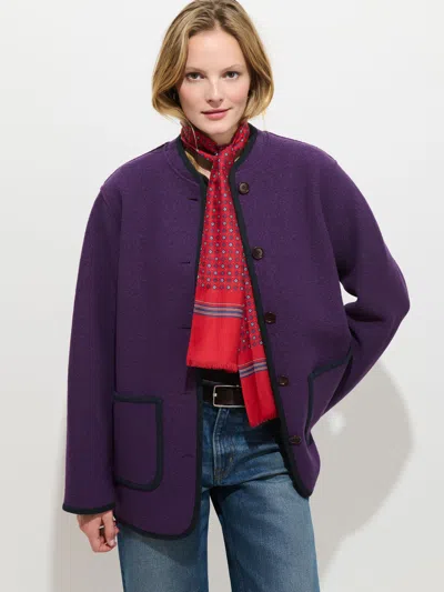 Alex Mill Cambridge Jacket In Boiled Wool In Purple