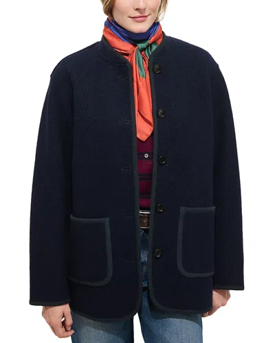 Alex Mill Cambridge Wool Collarless Jacket In Navy