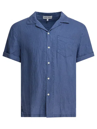 Alex Mill Camp Shirt In Linen In Blue