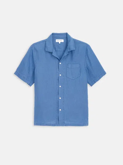 Alex Mill Camp Shirt In Linen In Blue