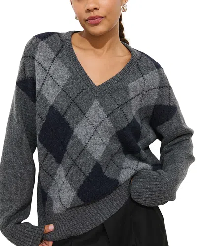 ALEX MILL CAMPBELL ARGYLE V NECK SWEATER